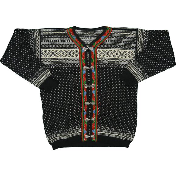 Vintage Dale of Norway Wool Cardigan L Traditional Knitwear - Picture 1 of 6